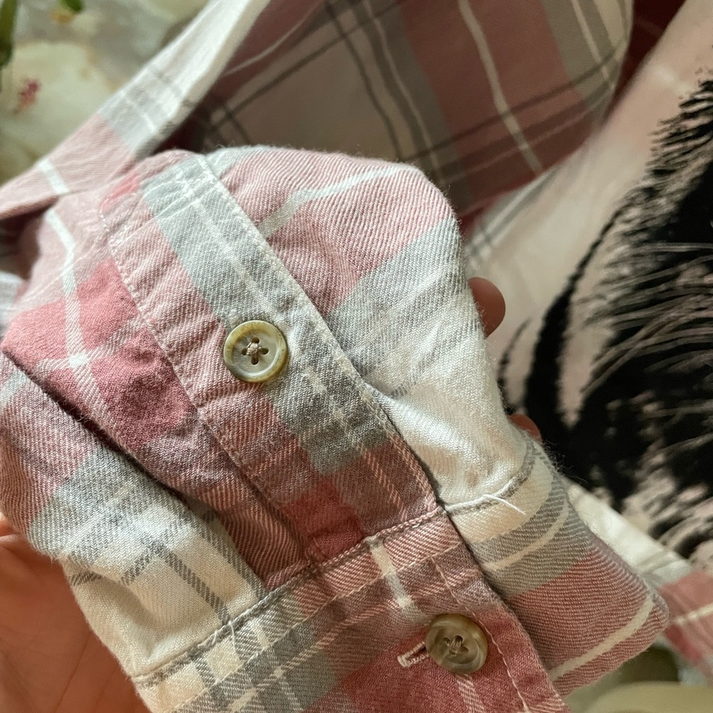 American Eagle cropped tiger plaid button down - Picture 15 of 16